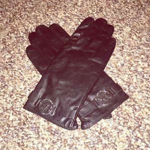 Michael Kors Black Leather Gloves